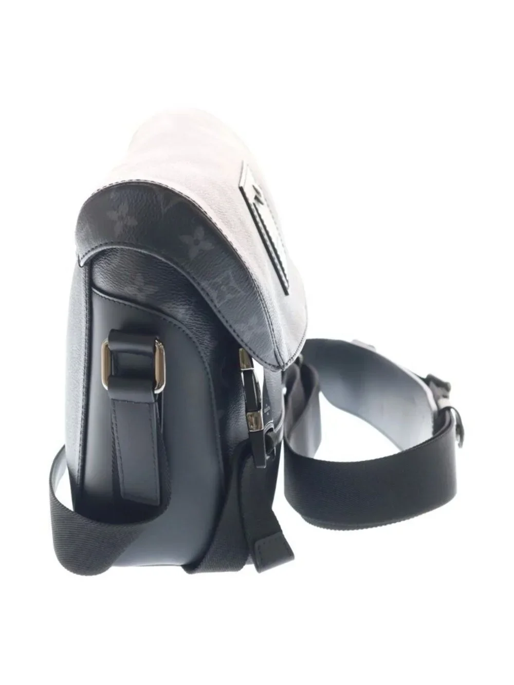 Louis Vuitton Monogram Eclipse Voyage PM Shoulder Bag Black Leather